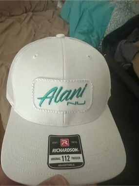 Alani White & Teal Trucker Hat by Richardson